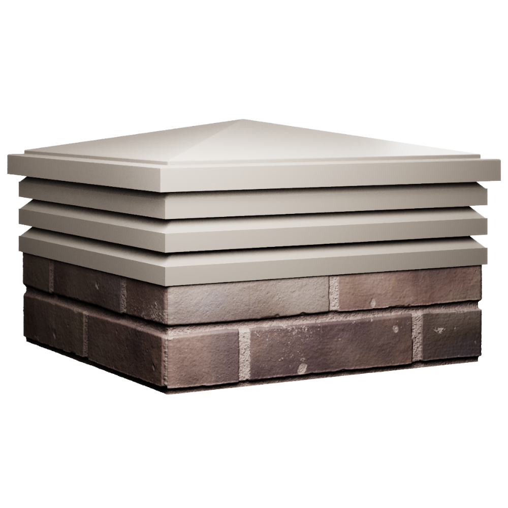 Колпак Zking Бона ХайТек Бежевый на столб 2х2 кирпича (513х513мм) в Югорске фото