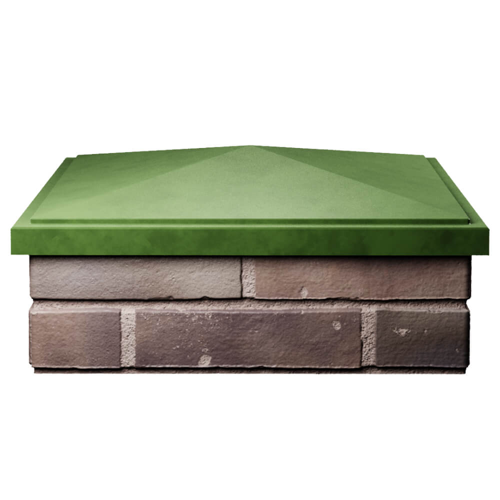 Колпак Zking БонаМоно Зеленый на столб 2х2 кирпича (515х515, 530х530мм) Югорск фото