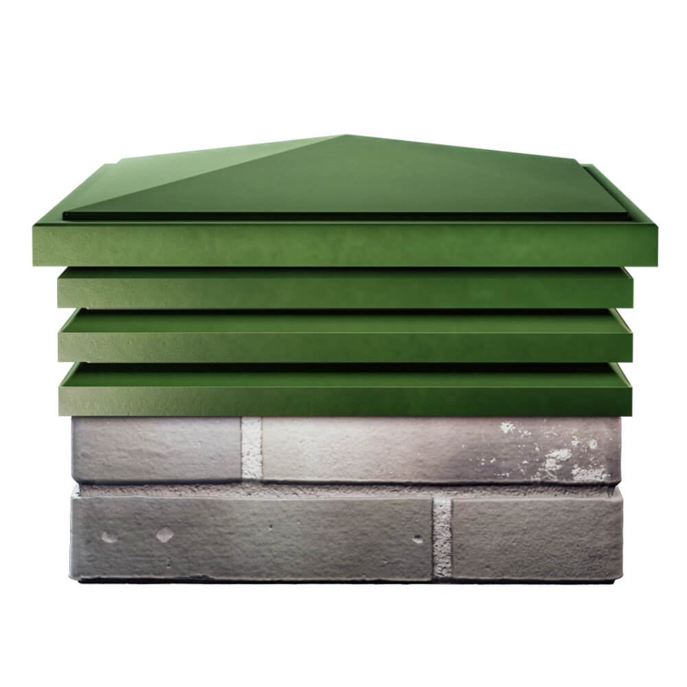 Колпак Zking Бона ХайТек Зеленый на столб 1.5х1.5 кирпича (385х385мм) Югорск фото