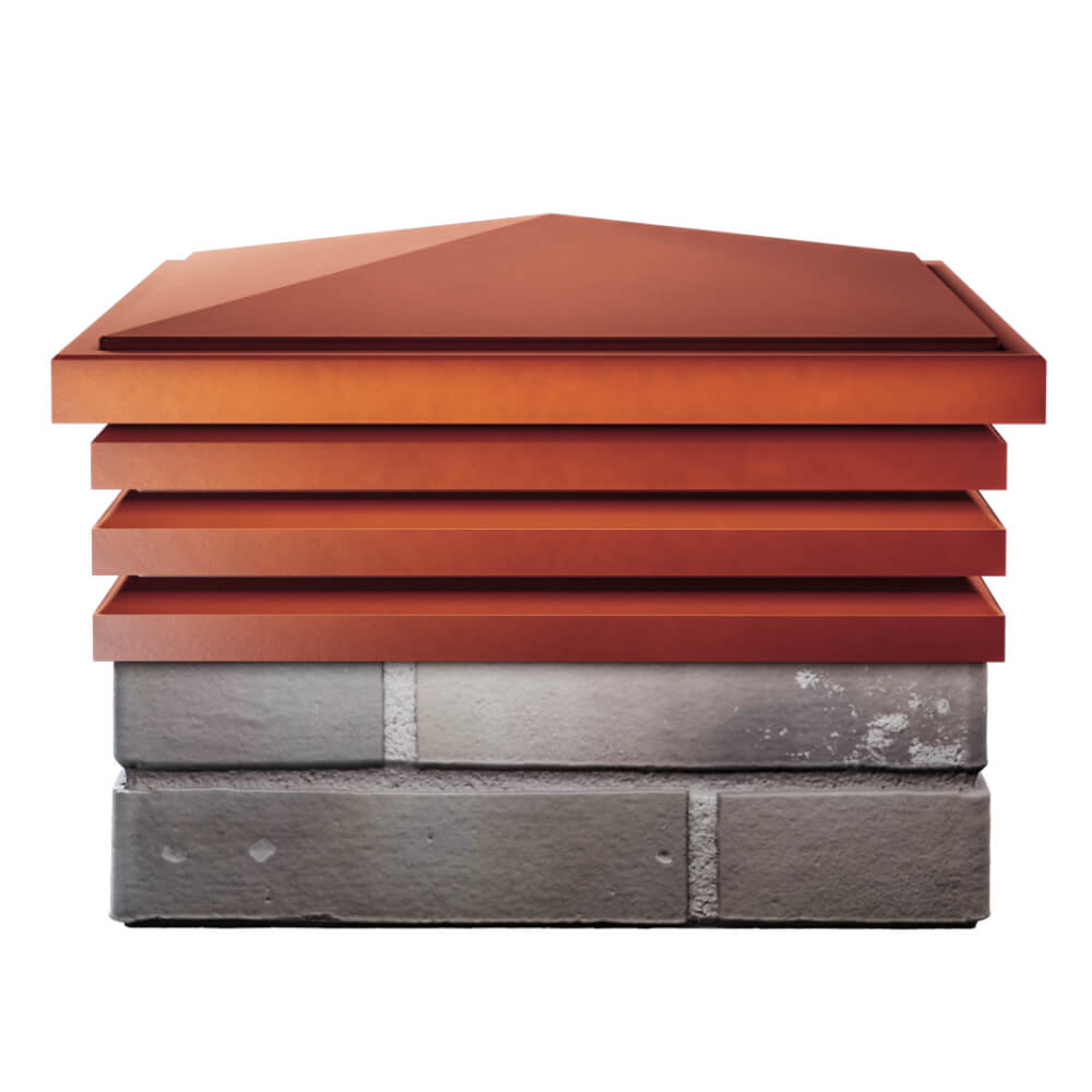 Колпак Zking Бона ХайТек Красный на столб 1.5х1.5 кирпича (385х385мм) Югорск фото