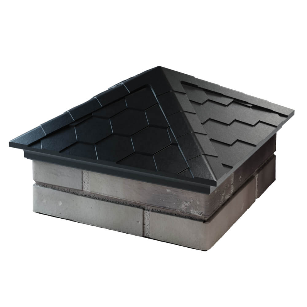 Колпак Zking Эверест Черный на столб 1.5х1.5 кирпича (390х390мм) в Югорске фото