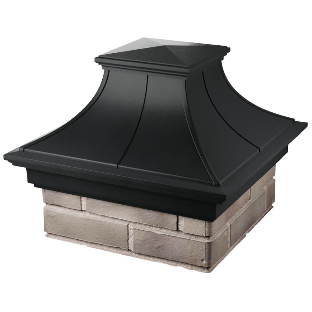 Колпак Zking Монблан Премиум Черный на столб 1.5х1.5 кирпича (385х385мм) в Югорске фото
