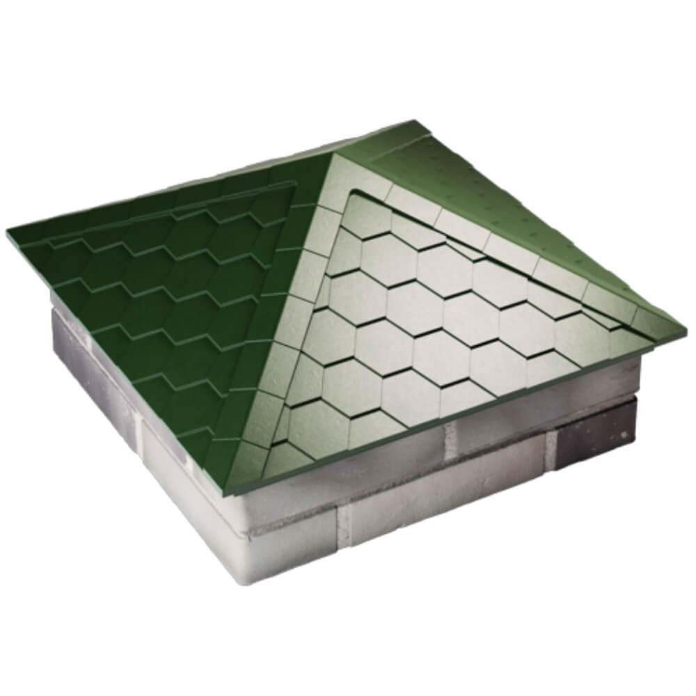 Колпак Zking Эверест Зеленый на столб 2х2 кирпича (535х535мм) Югорск фото