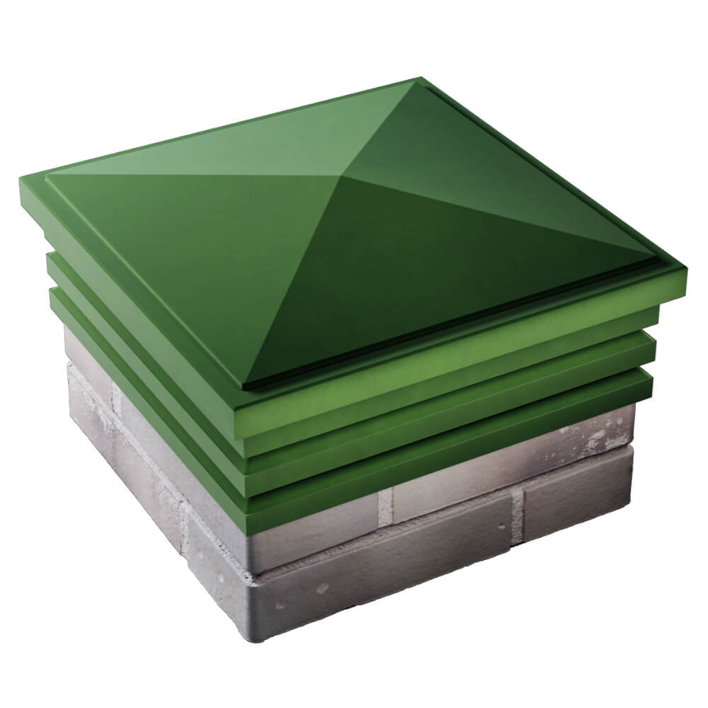 Колпак Zking Бона ХайТек Зеленый на столб 1.5х1.5 кирпича (385х385мм) в Югорске фото