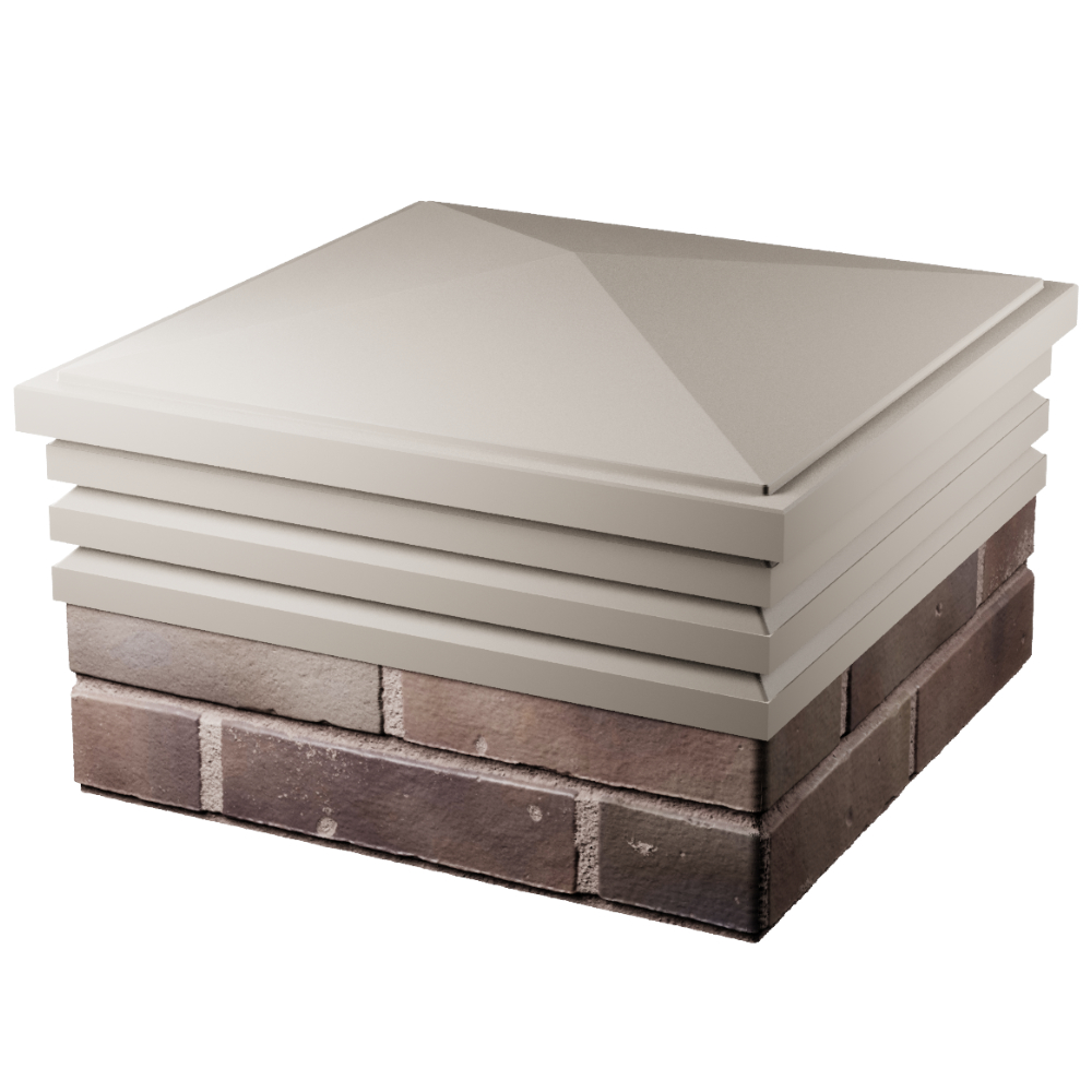 Колпак Zking Бона ХайТек Бежевый на столб 2х2 кирпича (513х513мм) в Югорске фото