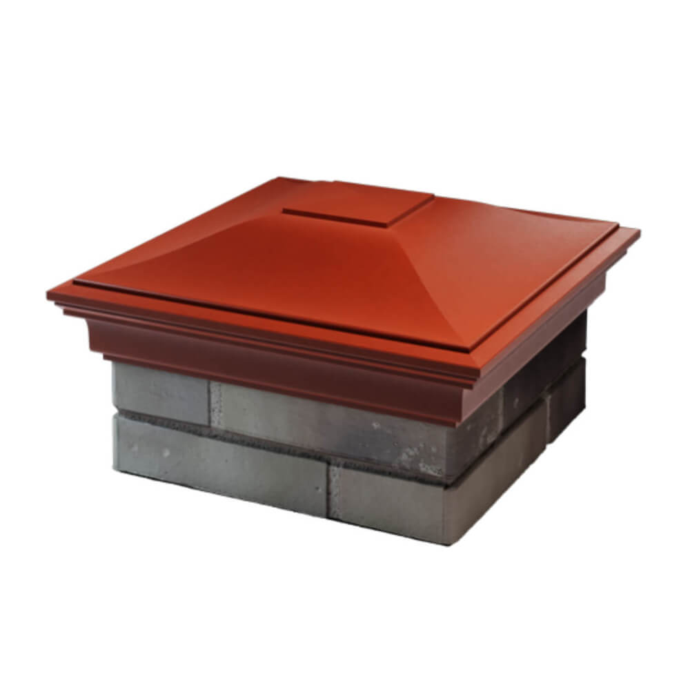 Колпак Zking Монблан Красный на столб 1.5х1.5 еврокирпича 0.7НФ (355х355мм) в Югорске фото