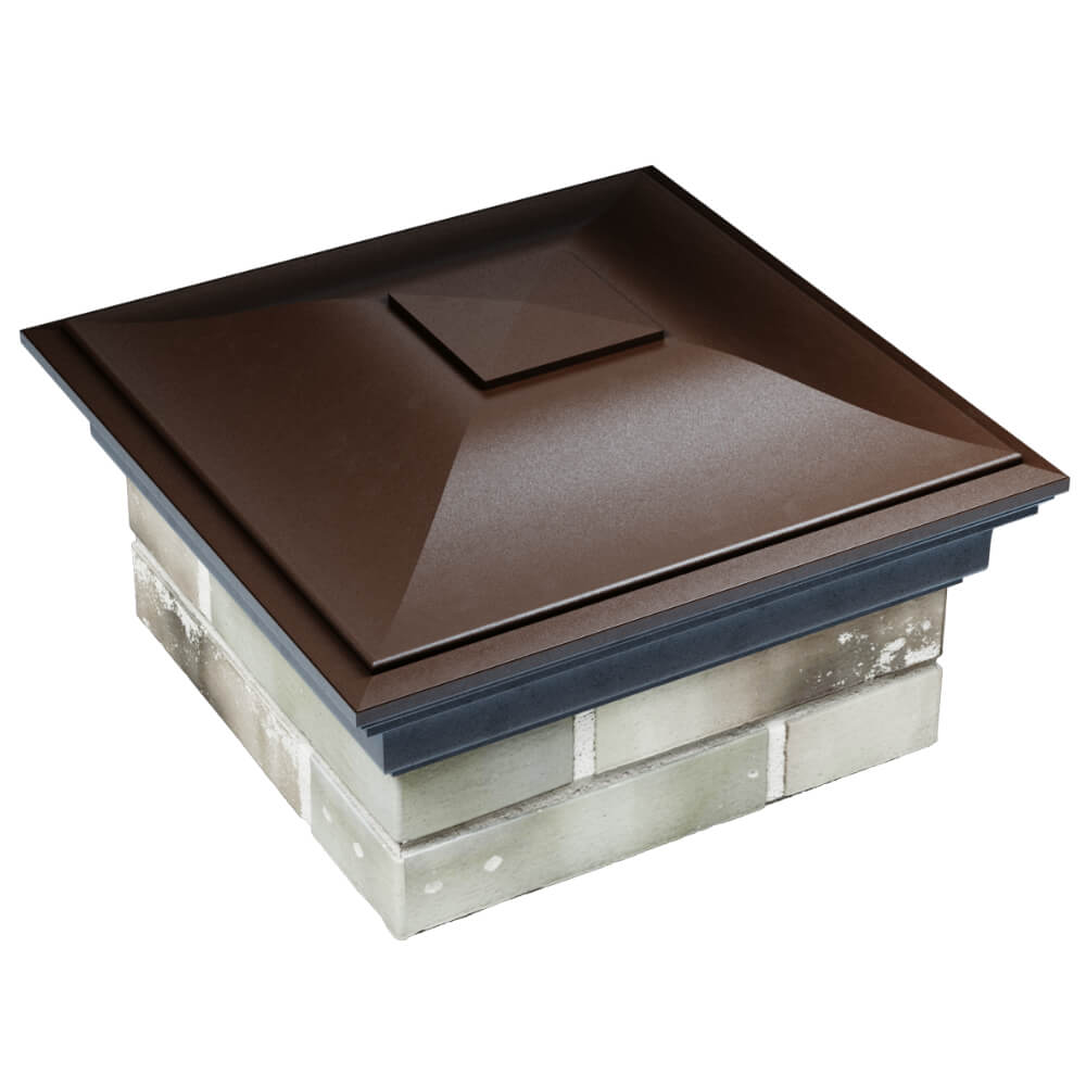 Колпак Zking Монблан Коричневый на столб 1.5х1.5 кирпича (385х385мм) в Югорске фото