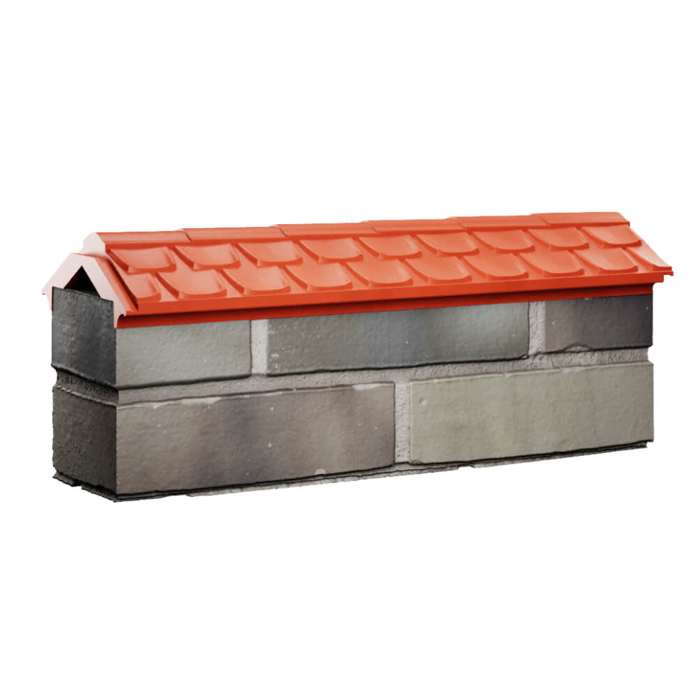 Парапет Zking Эльбрус Красный с посадкой на 0.5 кирпича (130мм) Югорск фото