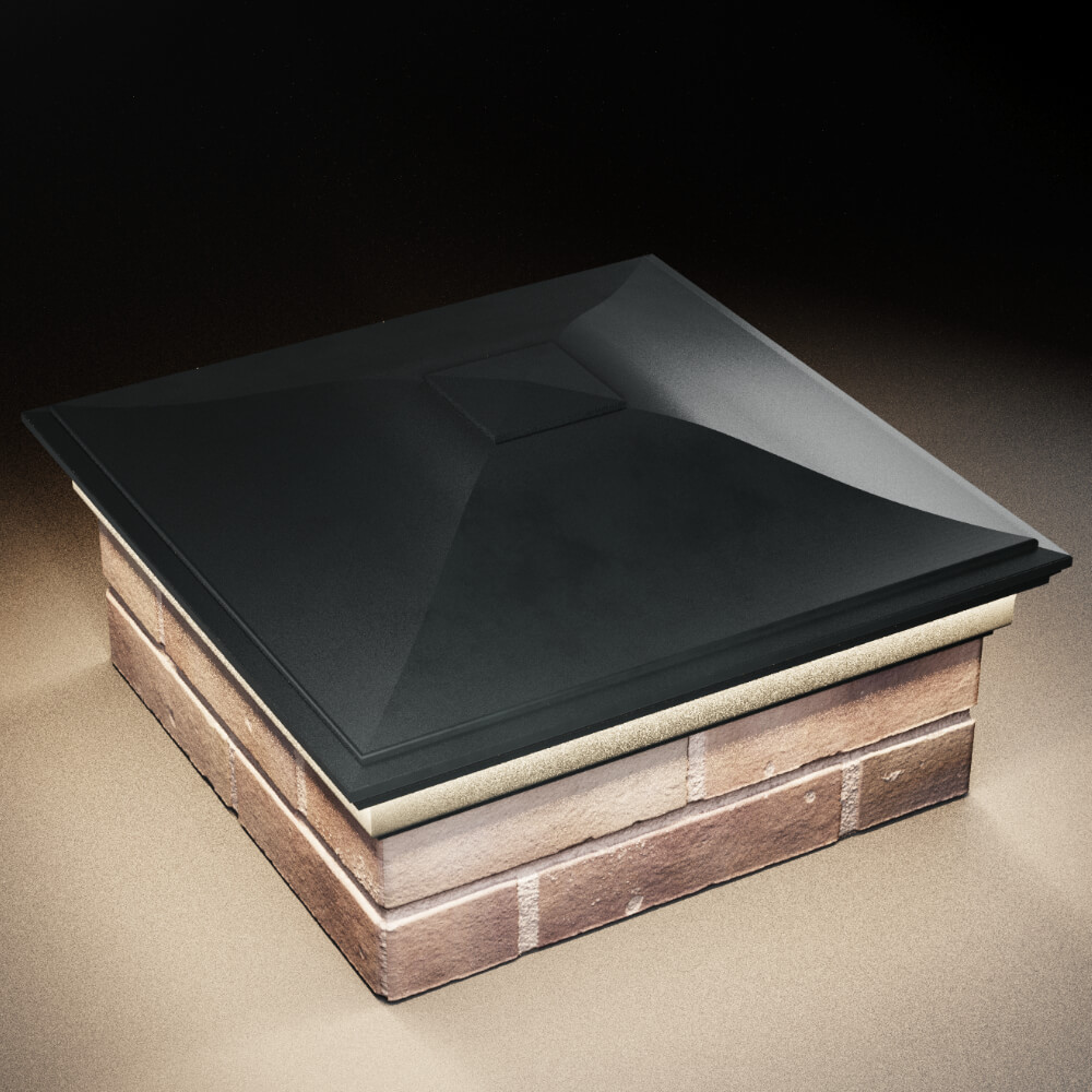 Колпак Zking Монблан Черный на столб 2х2 кирпича (515х515мм) c подсветкой в Югорске фото