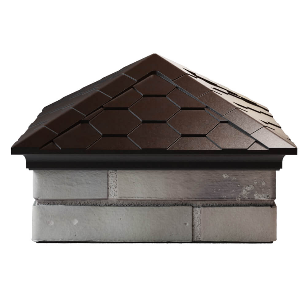 Колпак Zking Эверест Коричневый на столб 1.5х1.5 кирпича (390х390мм) Югорск фото