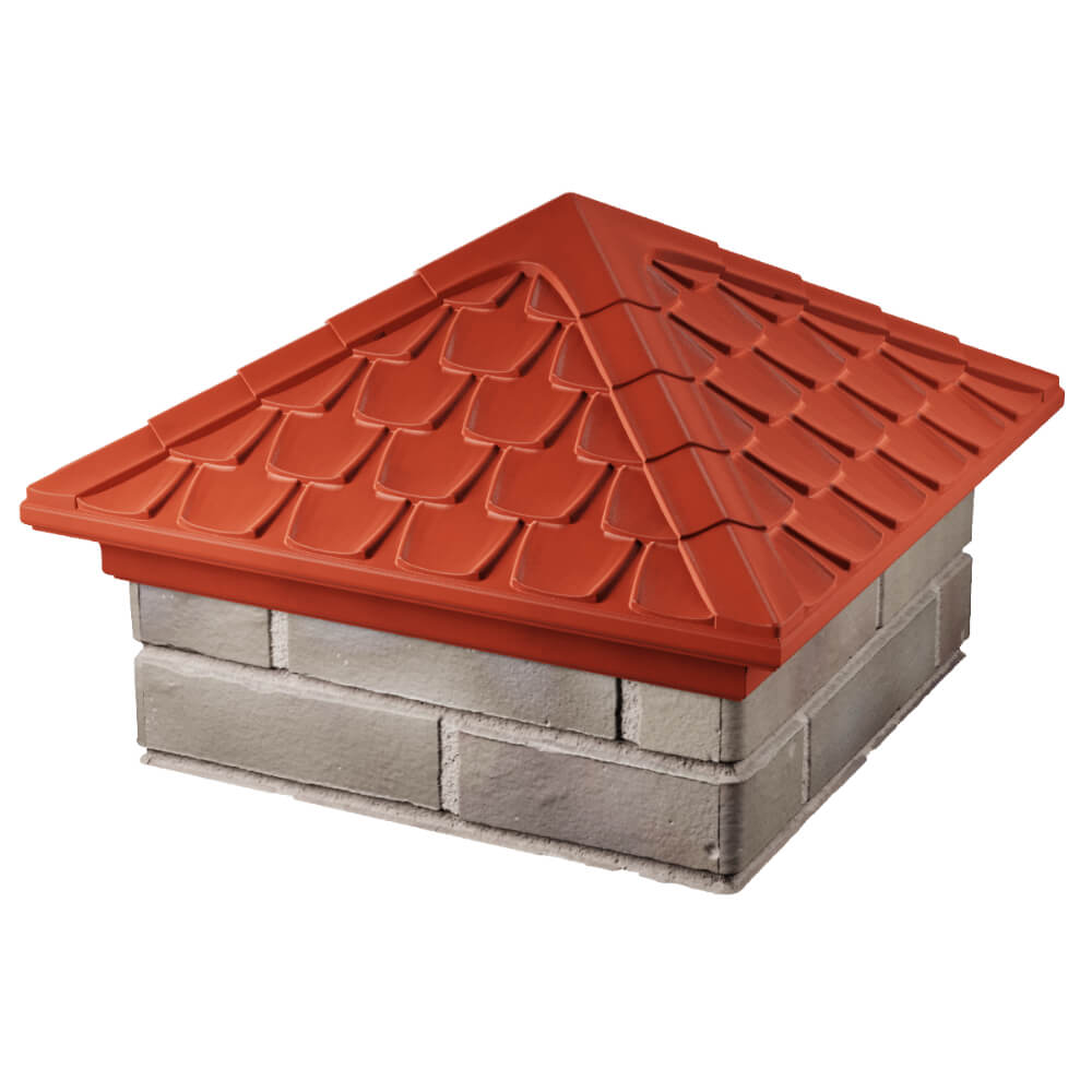 Колпак Zking Эльбрус Красный на столб 1.5х1.5 кирпича (385х385мм) в Югорске фото