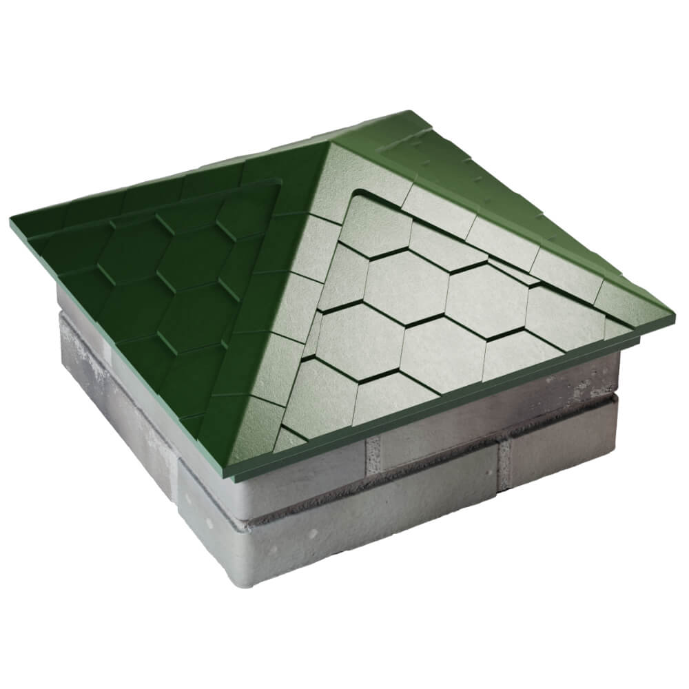 Колпак Zking Эверест Зеленый на столб 1.5х1.5 кирпича (390х390мм) в Югорске фото