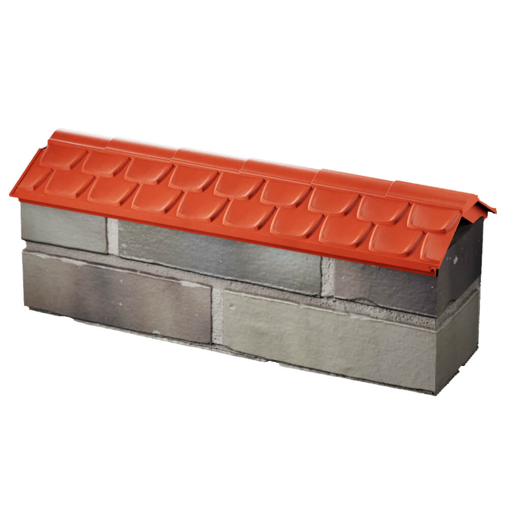 Парапет Zking Эльбрус Красный с посадкой на 0.5 кирпича (130мм) в Югорске фото