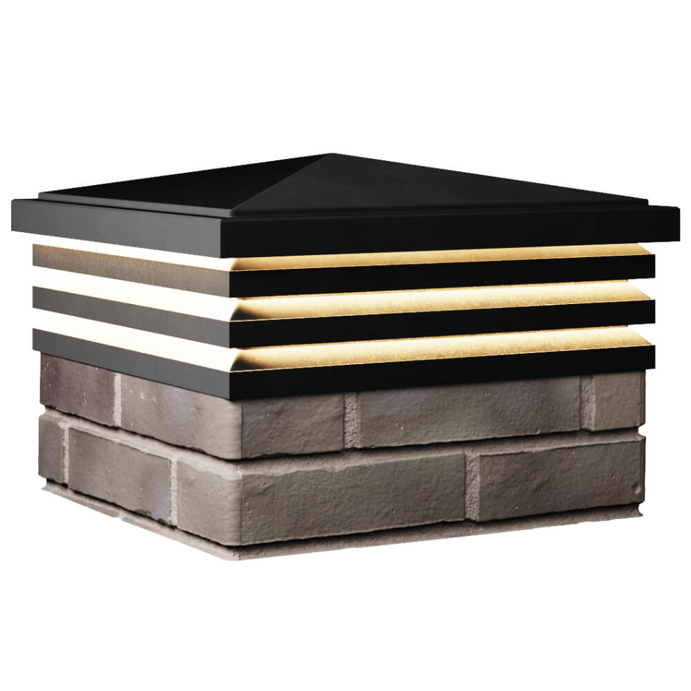 Колпак Zking Бона ХайТек Черный на столб 1.5х1.5 кирпича (385х385мм) с подсветкой в Югорске фото