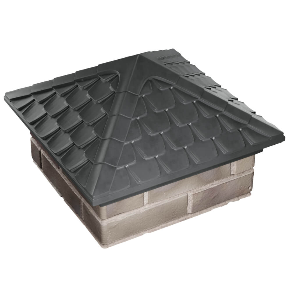 Колпак Zking Эльбрус Серый на столб 1.5х1.5 кирпича (385х385мм) в Югорске фото