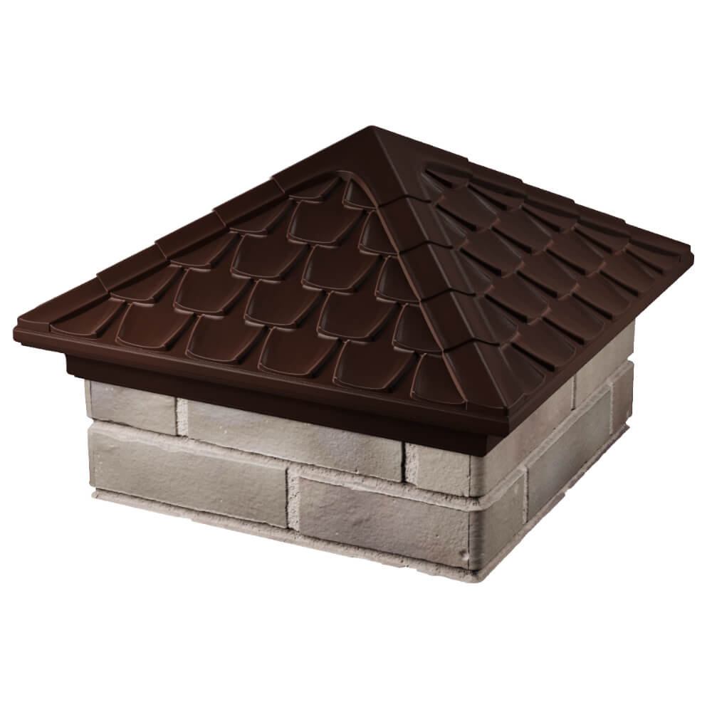 Колпак Zking Эльбрус Коричневый на столб 1.5х1.5 кирпича (385х385мм) в Югорске фото