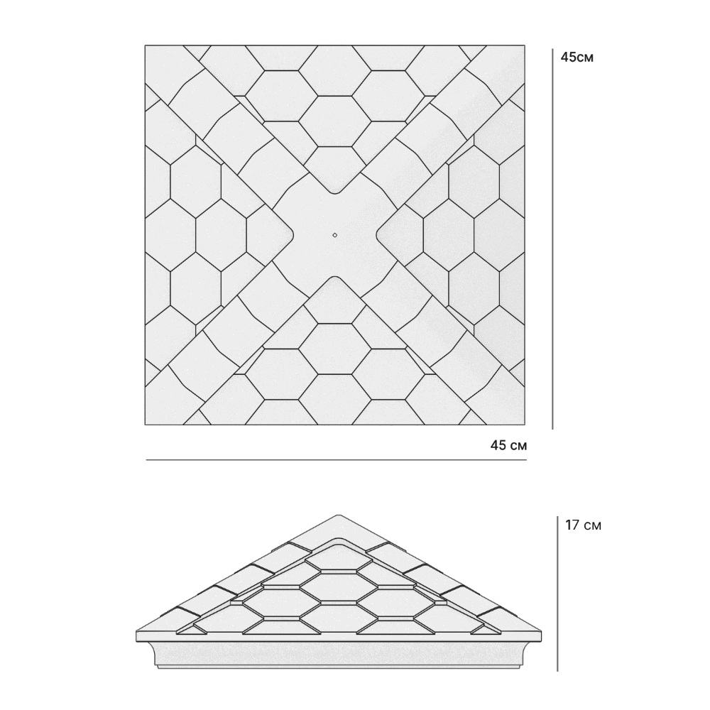 Колпак Zking Эверест Бежевый на столб 1.5х1.5 кирпича (390х390мм) в Югорске фото
