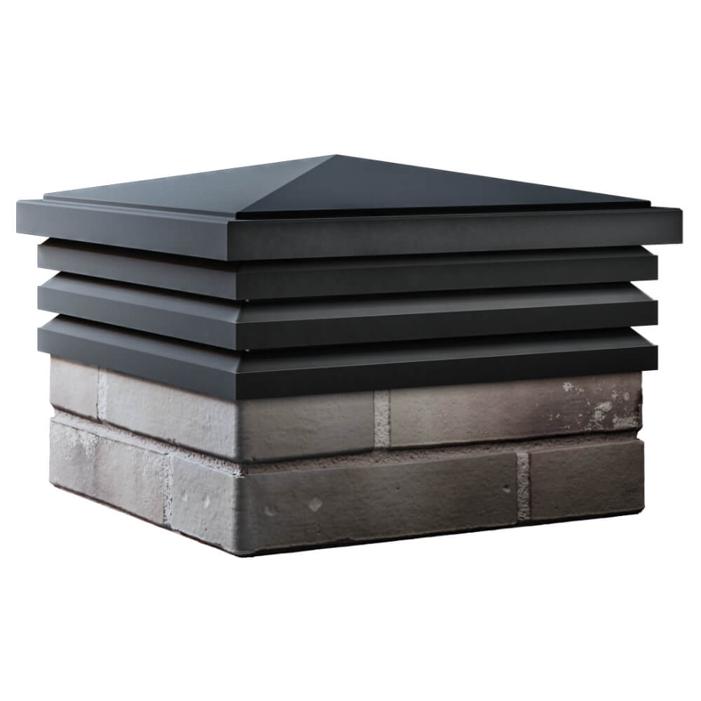 Колпак Zking Бона ХайТек Черный на столб 1.5х1.5 кирпича (385х385мм) в Югорске фото