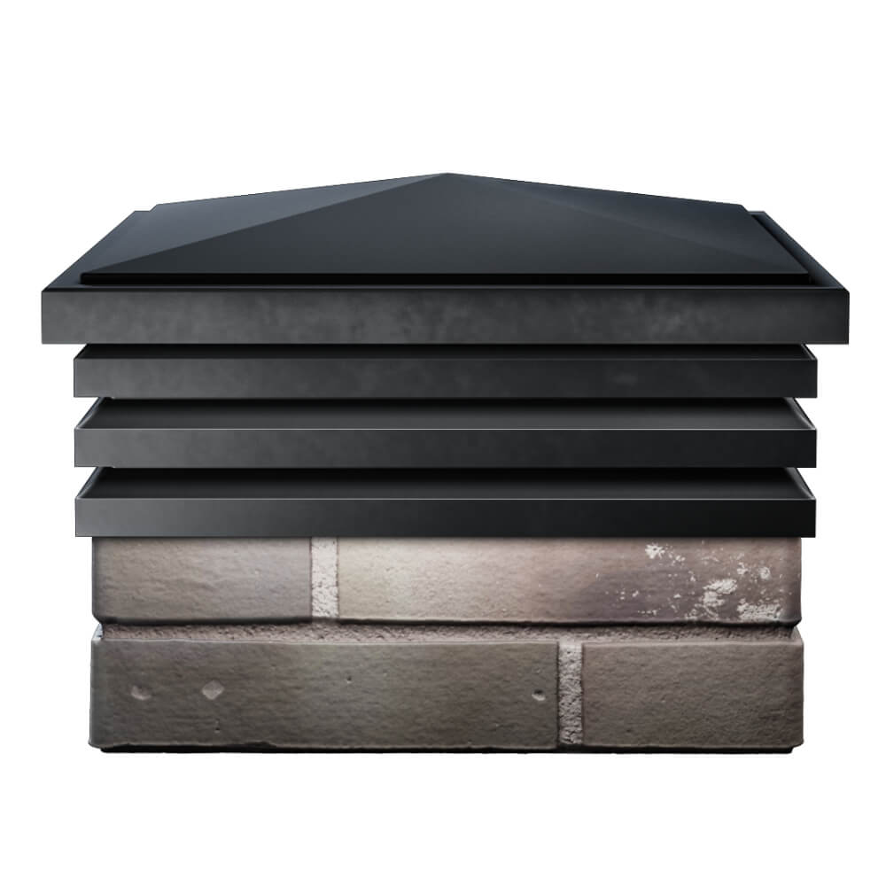 Колпак Zking Бона ХайТек Черный на столб 1.5х1.5 кирпича (385х385мм) Югорск фото