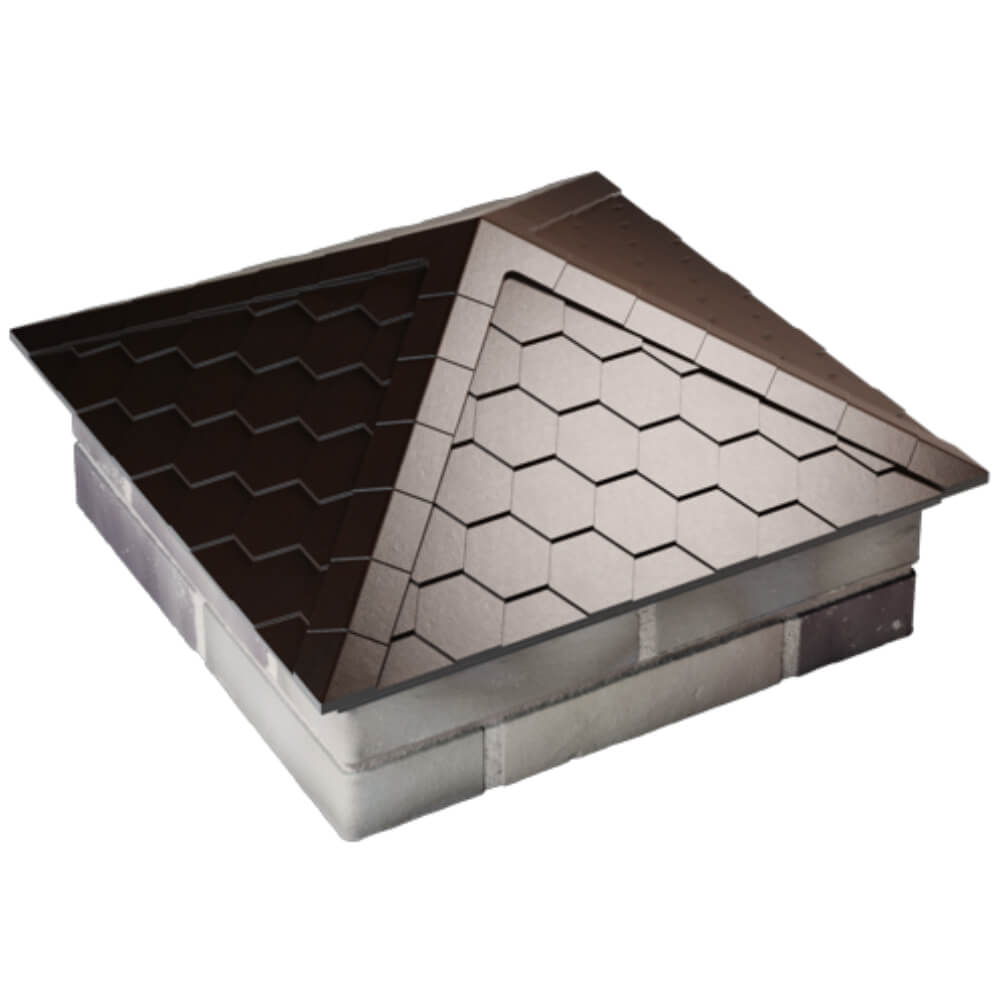 Колпак Zking Эверест Коричневый на столб 2х2 кирпича (535х535мм) Югорск фото