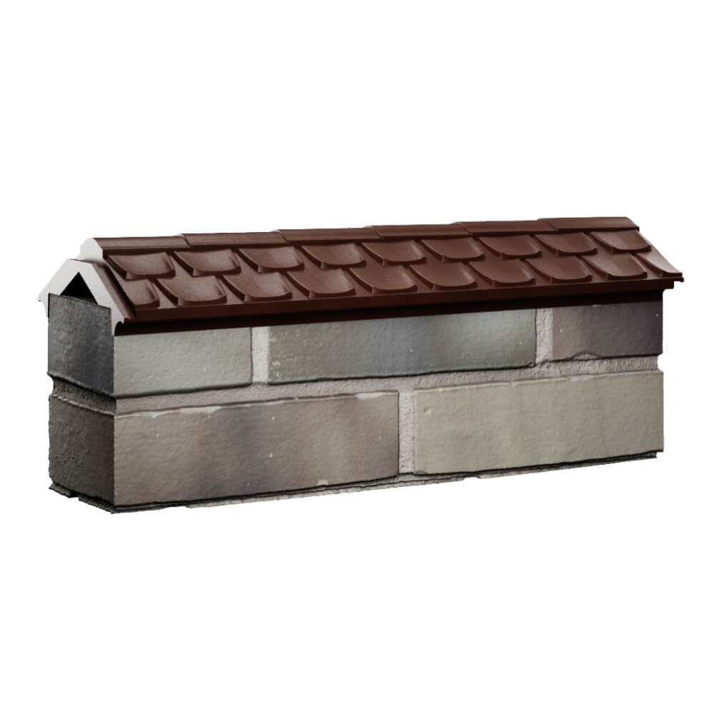 Парапет Zking Эльбрус Коричневый с посадкой на 0.5 кирпича (130мм) Югорск фото