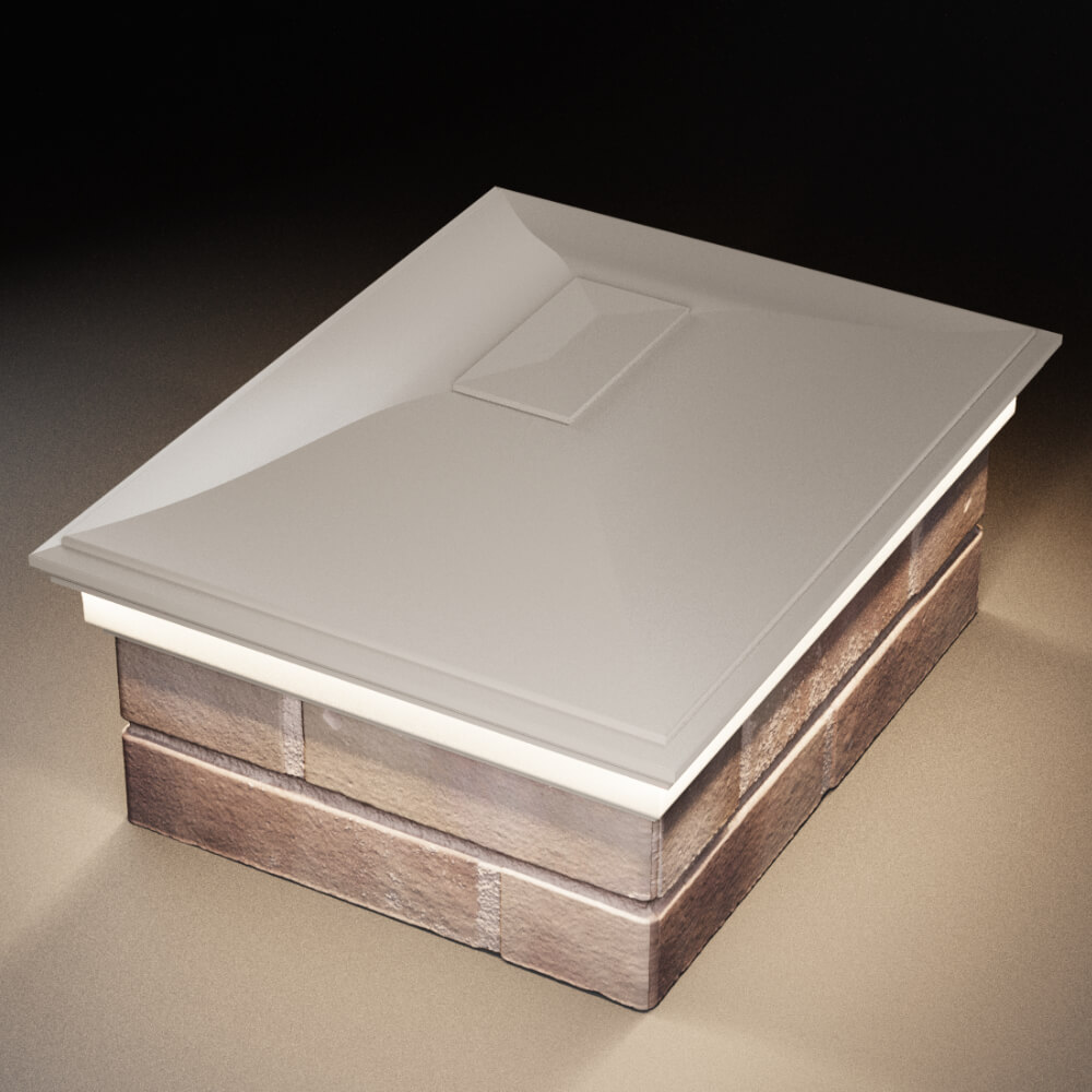 Колпак Zking Монблан Бежевый на столб 2х1.5 кирпича (515х385мм) c подсветкой в Югорске фото