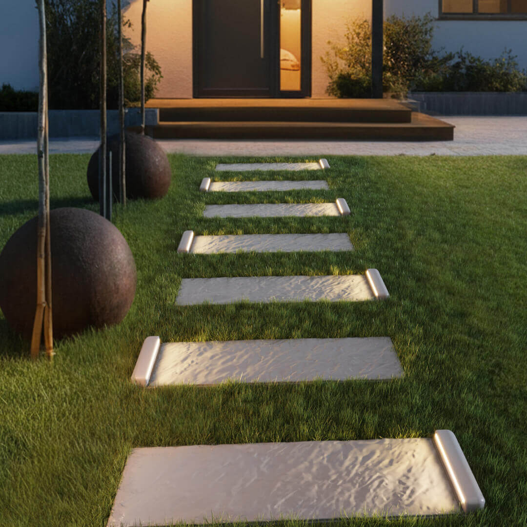 LED Светильник для шаговой плиты STONE Светлая Галька 330х75х98мм в Югорске фото