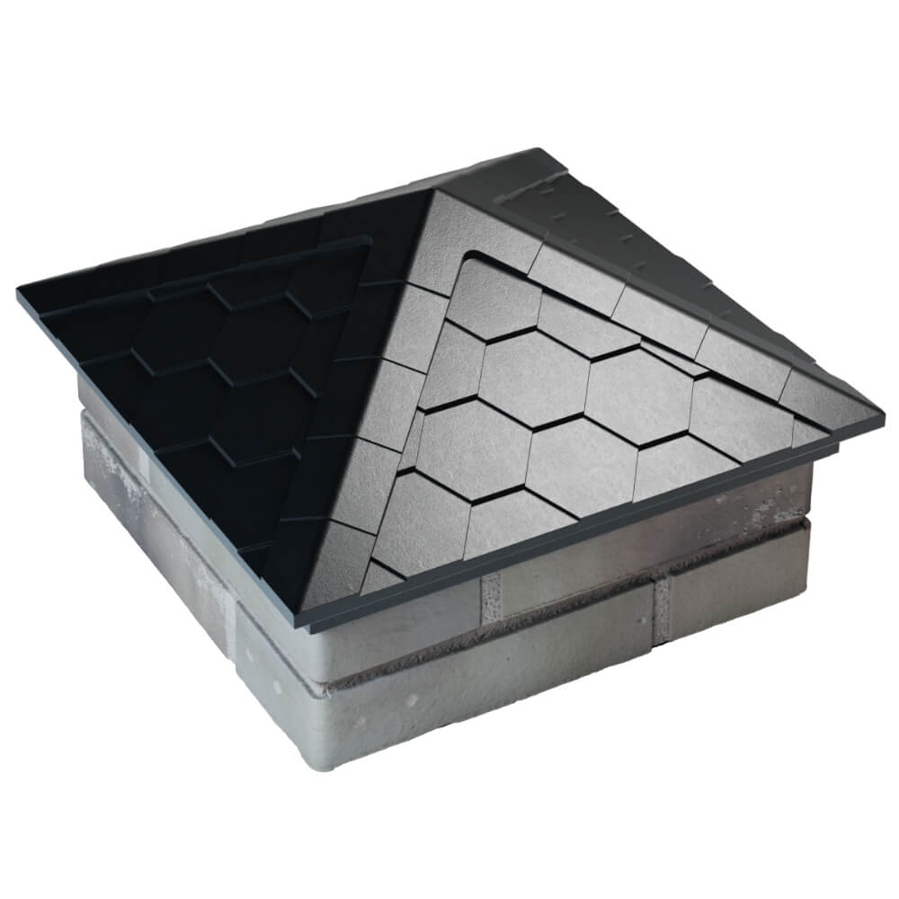 Колпак Zking Эверест Черный на столб 1.5х1.5 кирпича (390х390мм) в Югорске фото