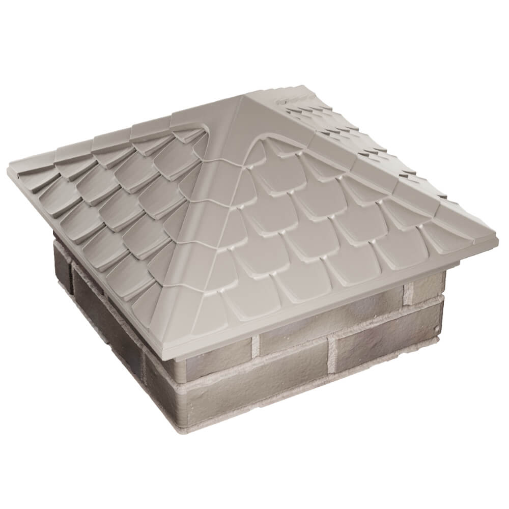 Колпак Zking Эльбрус Бежевый на столб 1.5х1.5 кирпича (385х385мм) в Югорске фото