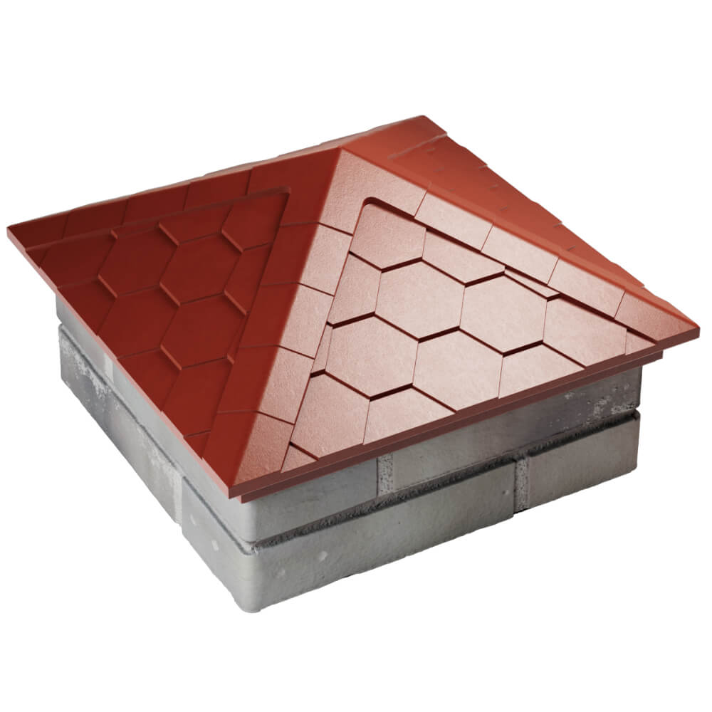 Колпак Zking Эверест Красный на столб 1.5х1.5 кирпича (390х390мм) в Югорске фото