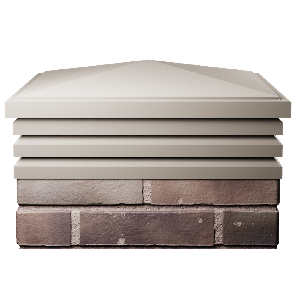 Колпак Zking Бона ХайТек Бежевый на столб 2х2 кирпича (513х513мм) Югорск фото