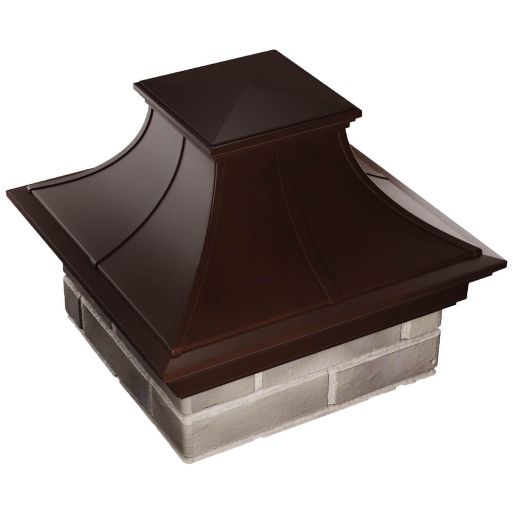 Колпак Zking Монблан Премиум Коричневый на столб 1.5х1.5 кирпича (385х385мм) в Югорске фото