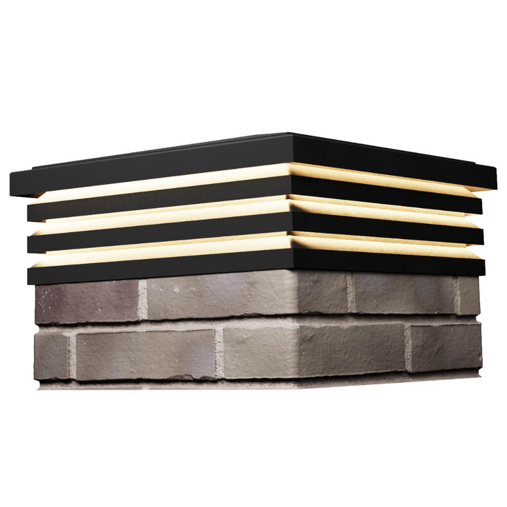 Колпак Zking Бона ХайТек Черный на столб 1.5х1.5 кирпича (385х385мм) с подсветкой в Югорске фото