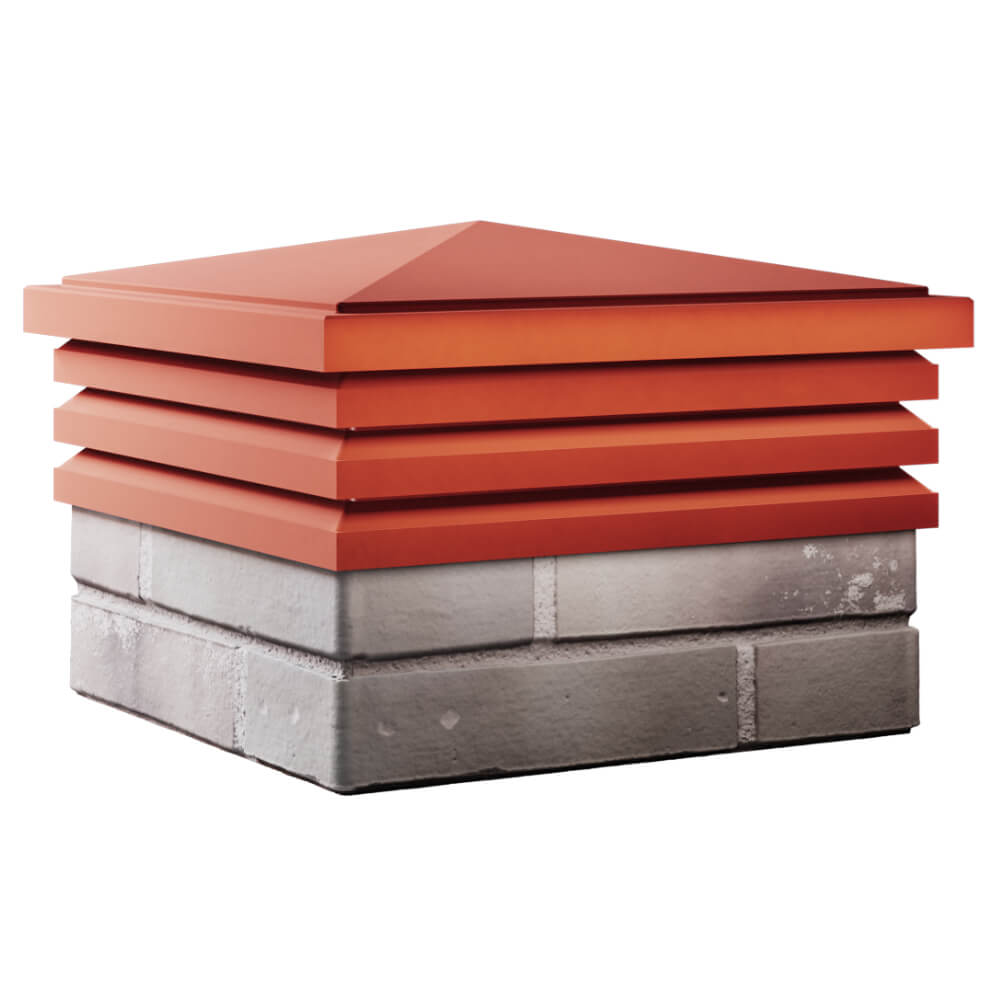 Колпак Zking Бона ХайТек Красный на столб 1.5х1.5 кирпича (385х385мм) в Югорске фото