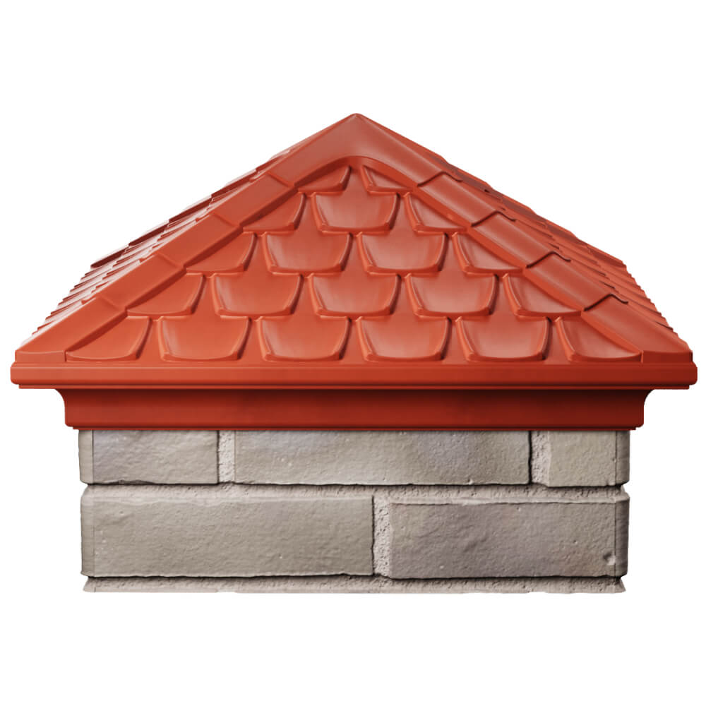 Колпак Zking Эльбрус Красный на столб 1.5х1.5 кирпича (385х385мм) Югорск фото