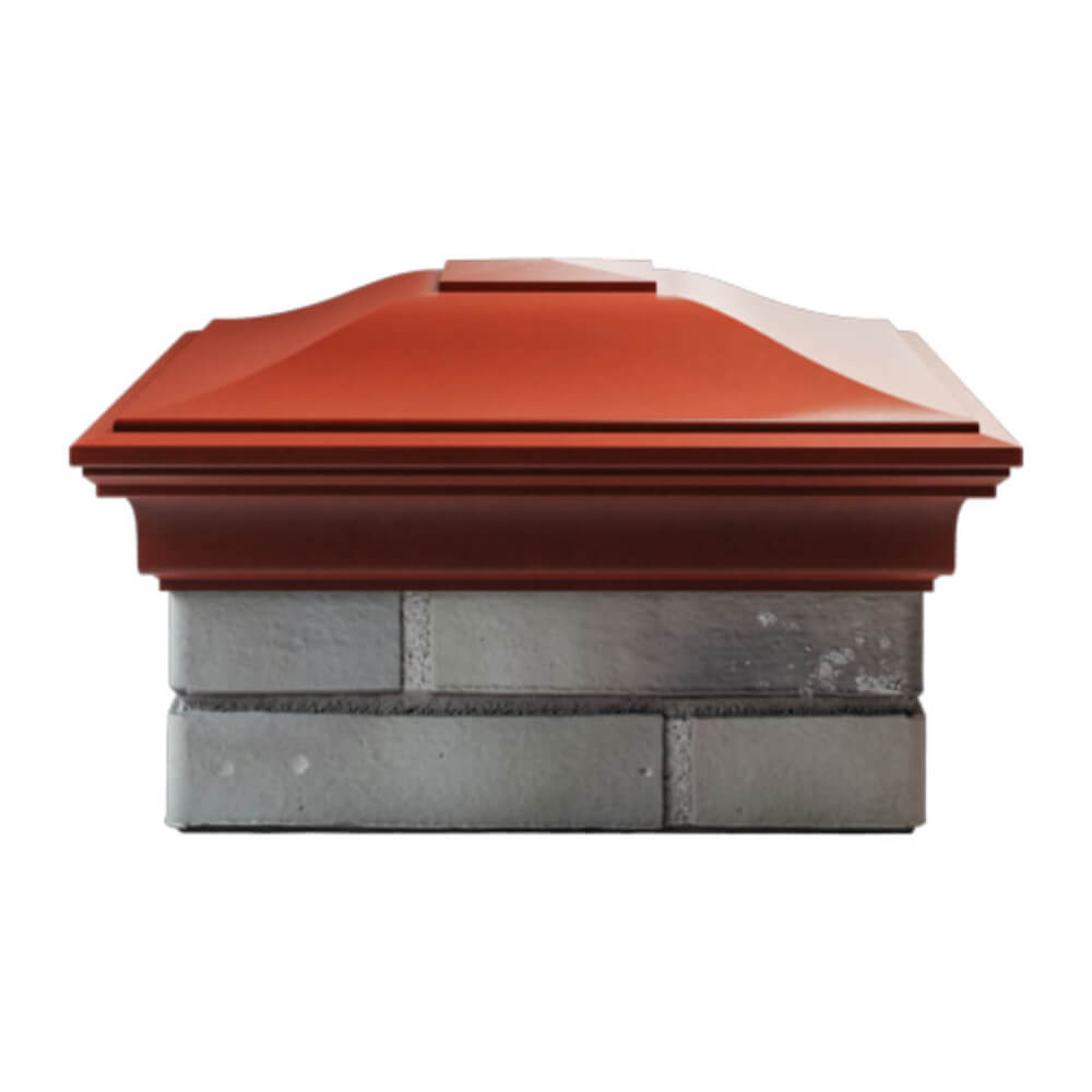 Колпак Zking Монблан Красный на столб 1.5х1.5 еврокирпича 0.7НФ (355х355мм) Югорск фото