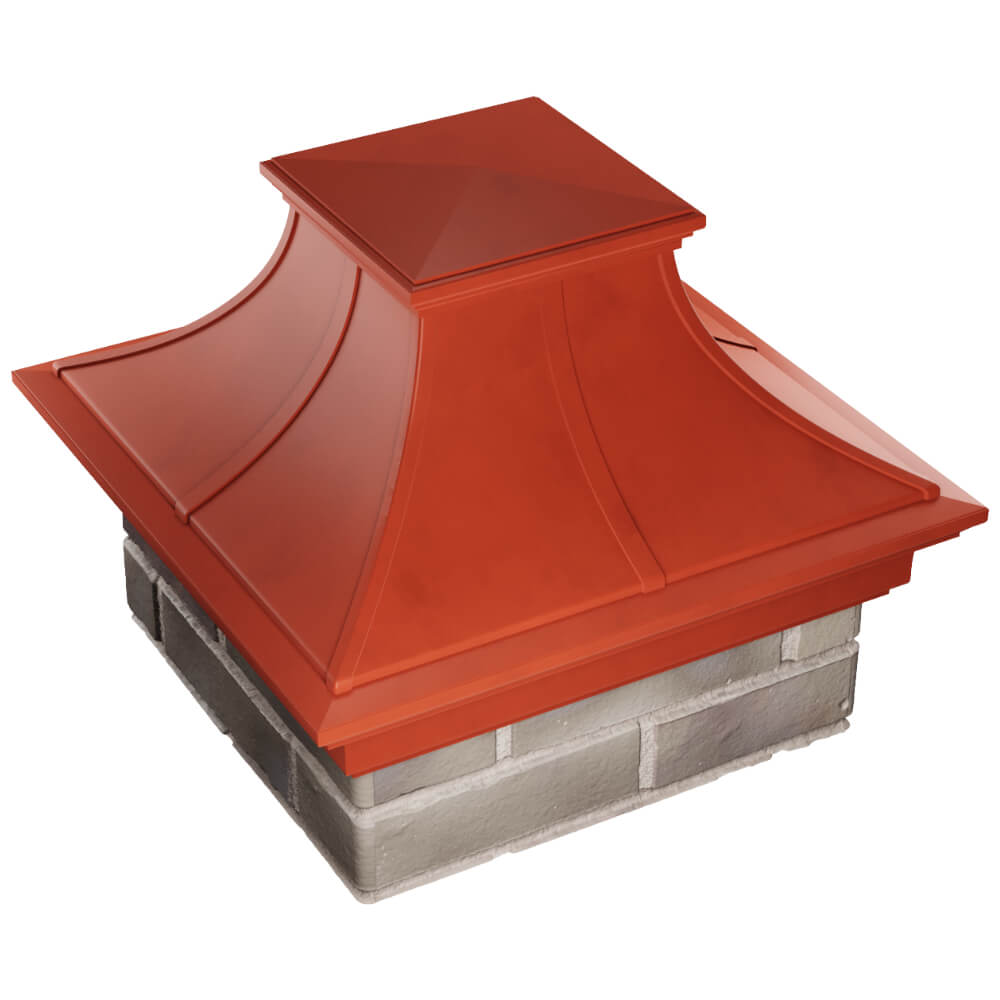 Колпак Zking Монблан Премиум Красный на столб 1.5х1.5 кирпича (385х385мм) в Югорске фото