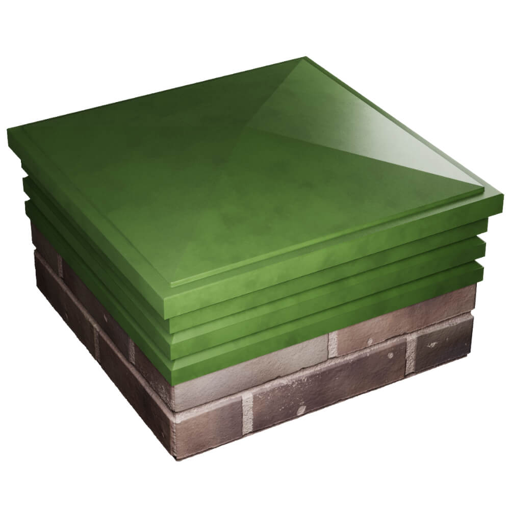 Колпак Zking Бона ХайТек Зеленый на столб 2х2 кирпича (513х513мм) в Югорске фото