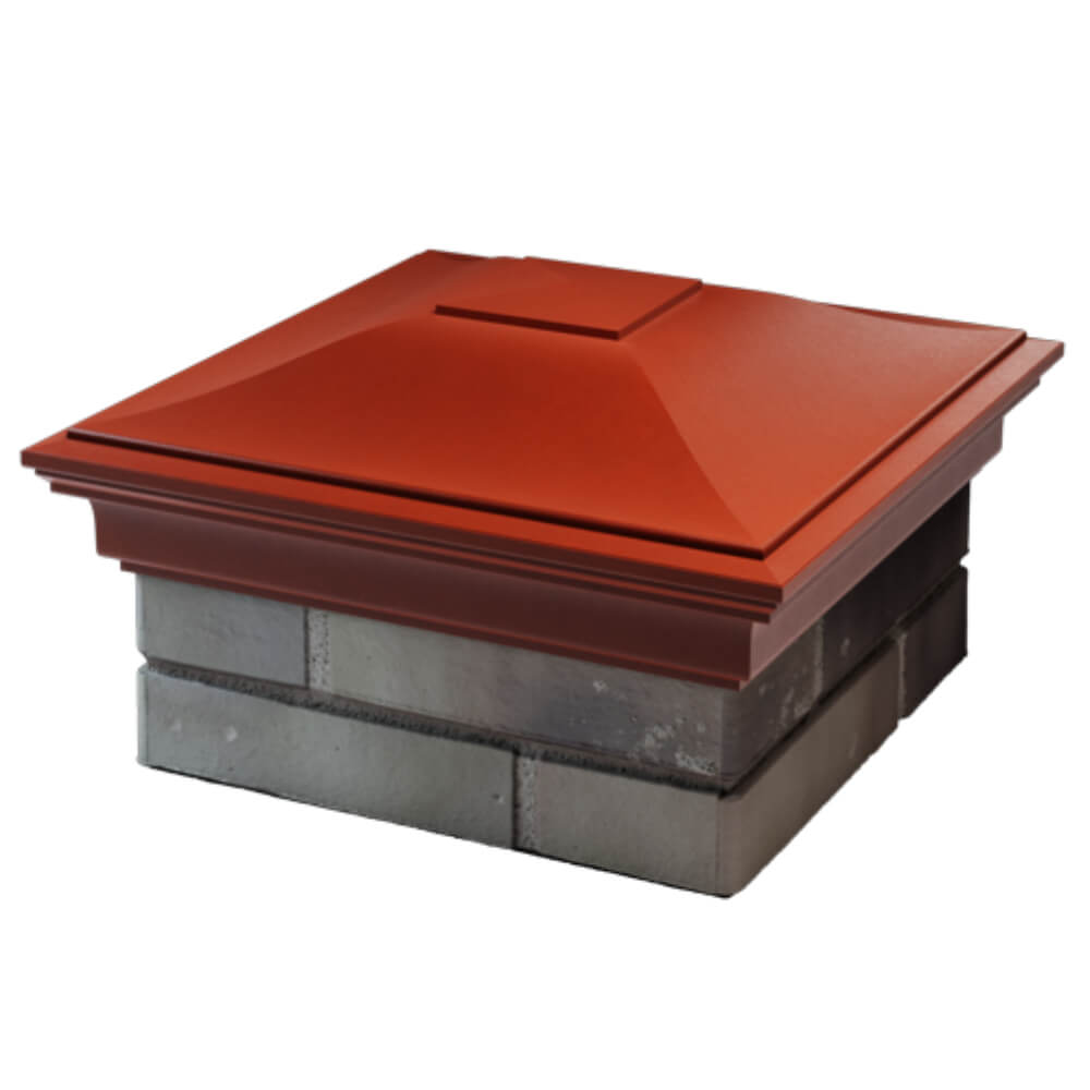 Колпак Zking Монблан Красный на столб 1.5х1.5 кирпича (385х385мм) в Югорске фото