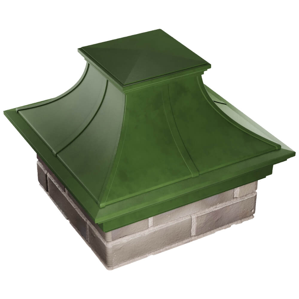 Колпак Zking Монблан Премиум Зеленый на столб 1.5х1.5 кирпича (385х385мм) в Югорске фото