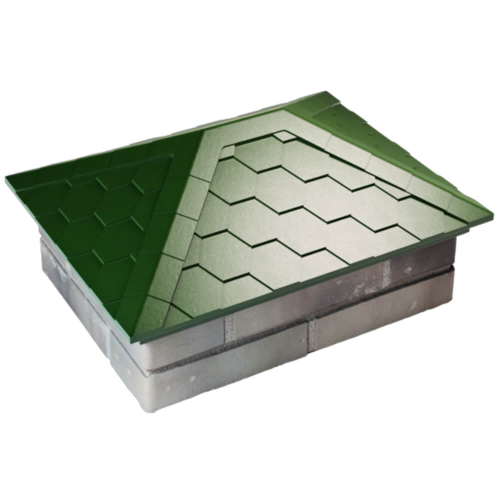 Колпак Zking Эверест Зеленый на столб 2х1.5 кирпича (520х390мм) Югорск фото