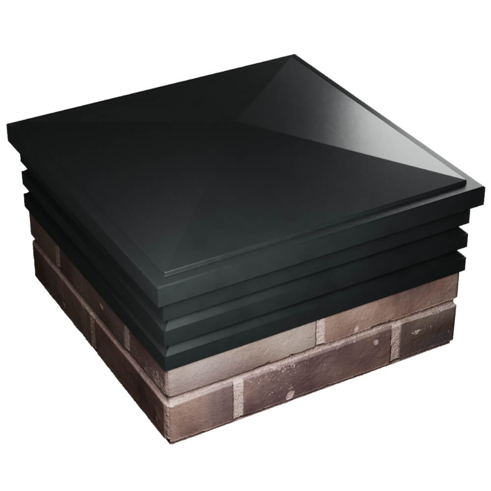 Колпак Zking Бона ХайТек Черный на столб 2х2 кирпича (513х513мм) в Югорске фото