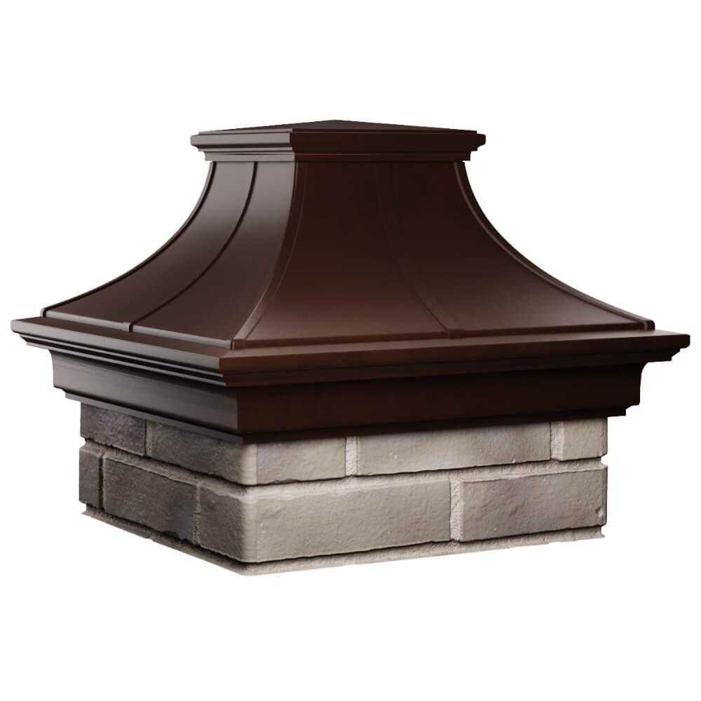 Колпак Zking Монблан Премиум Коричневый на столб 1.5х1.5 кирпича (385х385мм) в Югорске фото