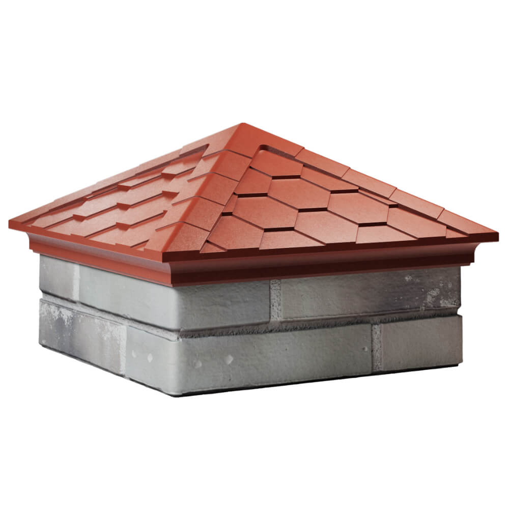 Колпак Zking Эверест Красный на столб 1.5х1.5 кирпича (390х390мм) в Югорске фото