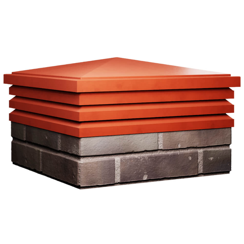 Колпак Zking Бона ХайТек Красный на столб 2х2 кирпича (513х513мм) в Югорске фото