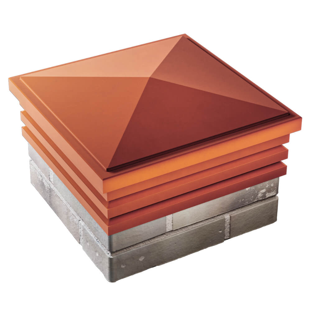 Колпак Zking Бона ХайТек Красный на столб 1.5х1.5 кирпича (385х385мм) в Югорске фото