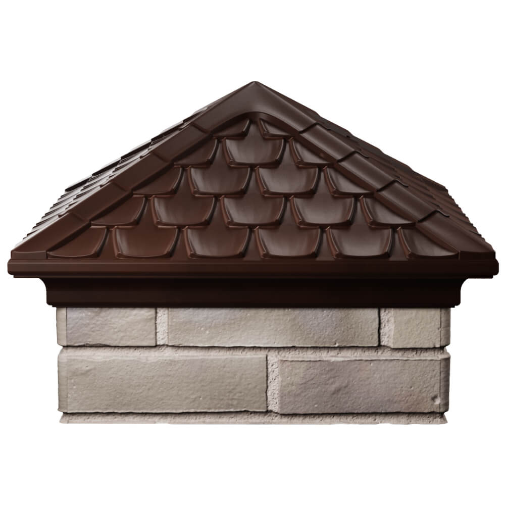 Колпак Zking Эльбрус Коричневый на столб 1.5х1.5 кирпича (385х385мм) Югорск фото