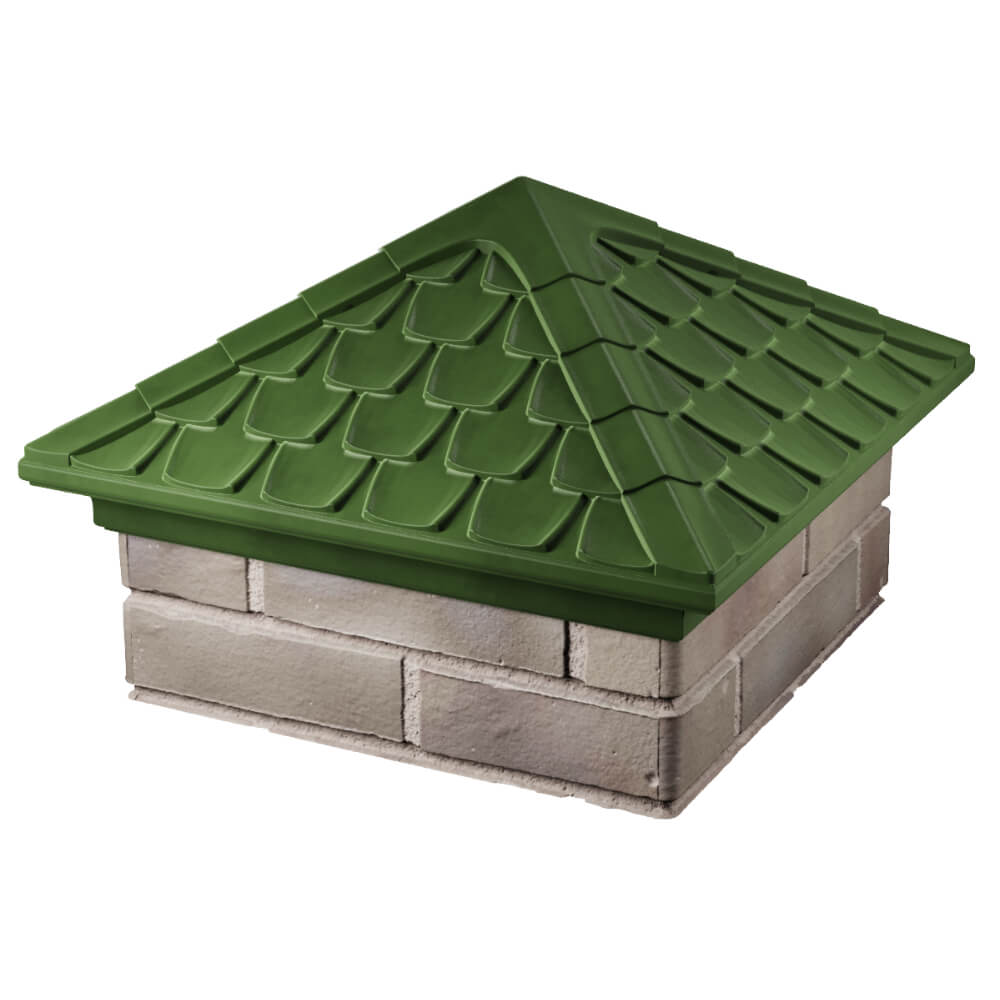 Колпак Zking Эльбрус Зеленый на столб 1.5х1.5 кирпича (385х385мм) в Югорске фото