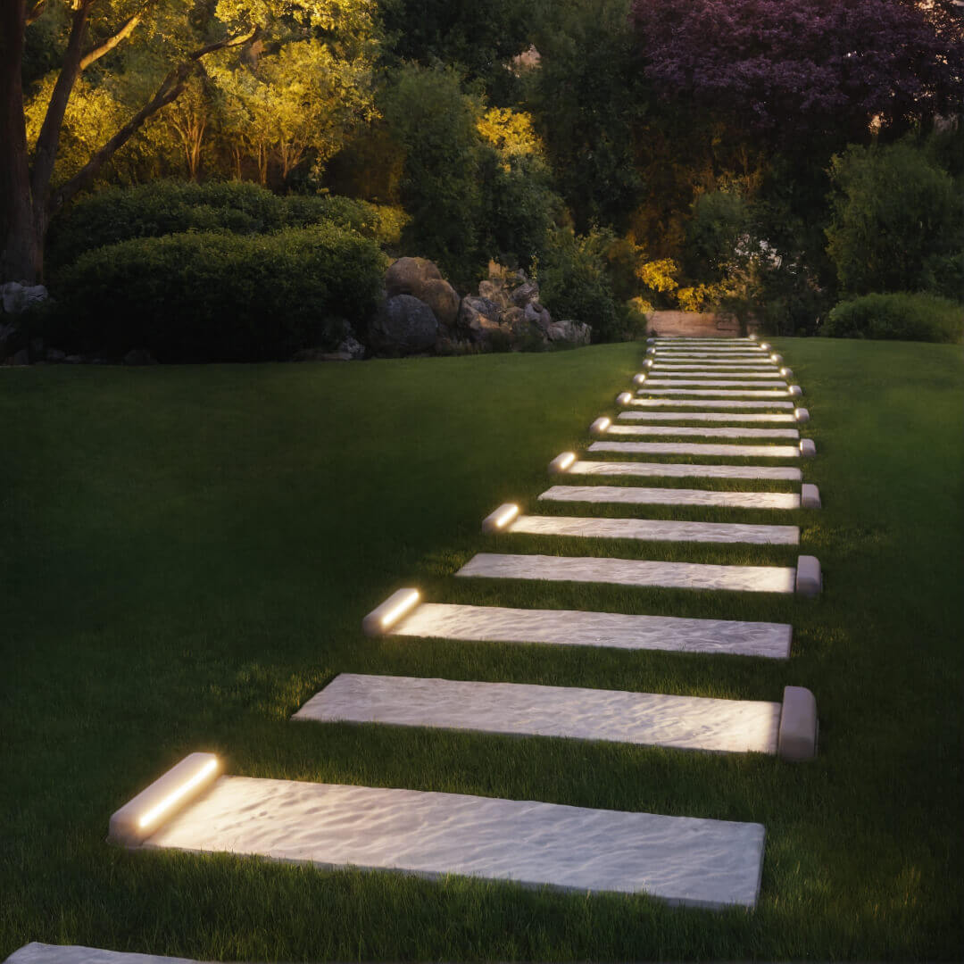 LED Светильник для шаговой плиты STONE Светлая Галька 330х75х98мм в Югорске фото