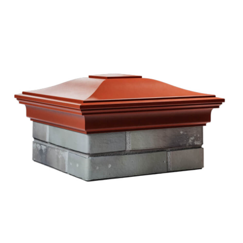 Колпак Zking Монблан Красный на столб 1.5х1.5 еврокирпича 0.7НФ (355х355мм) в Югорске фото